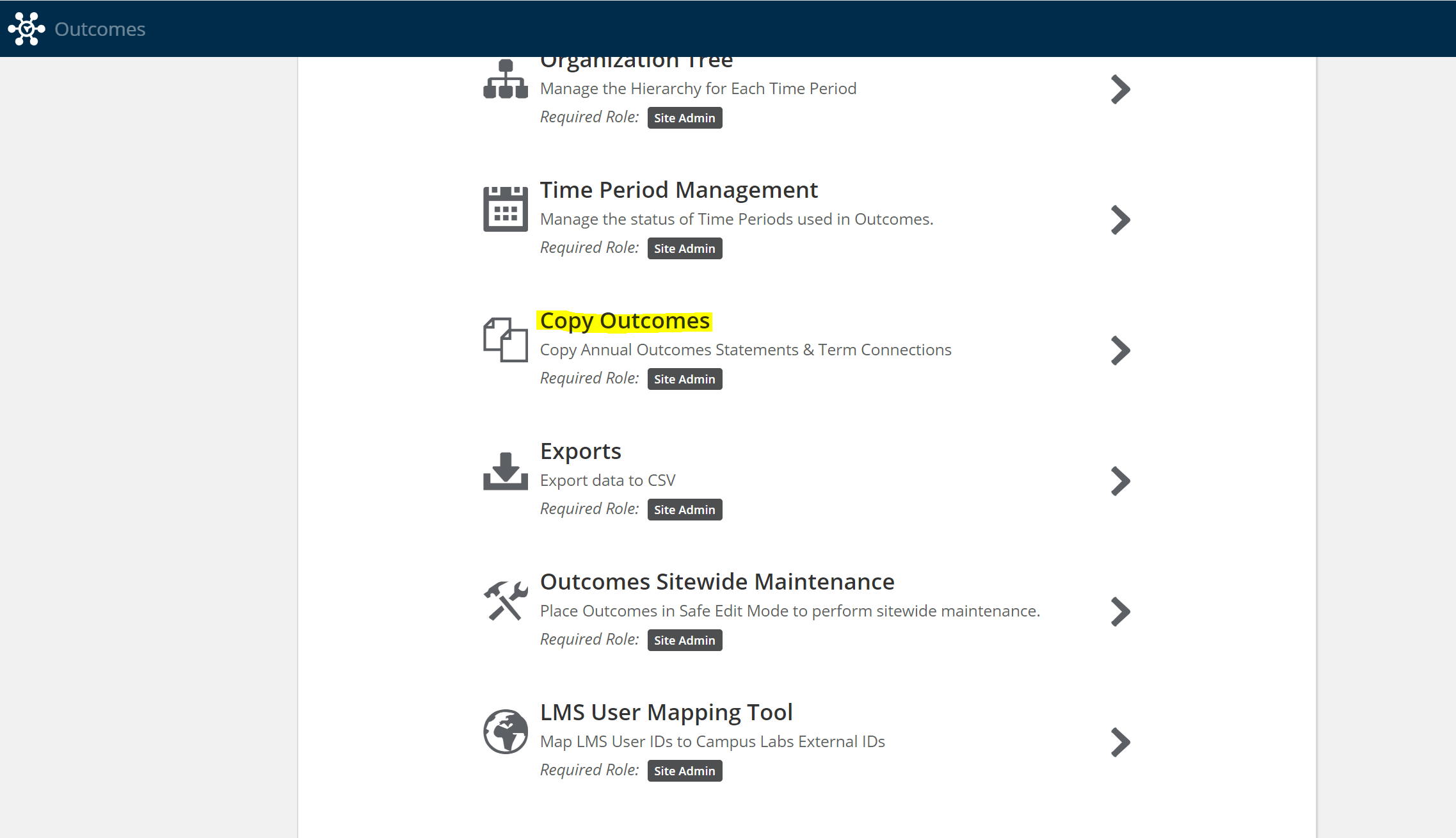 Copying Outcomes, Connections & Assessments – Outcomes Help Center